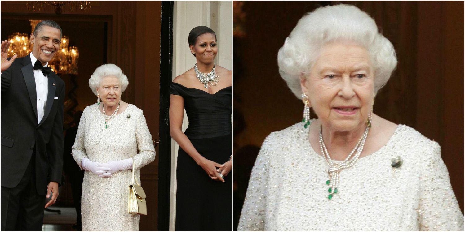 La reina Isabel, junto a Barack y Michelle Obama, en Londres, en 2011.