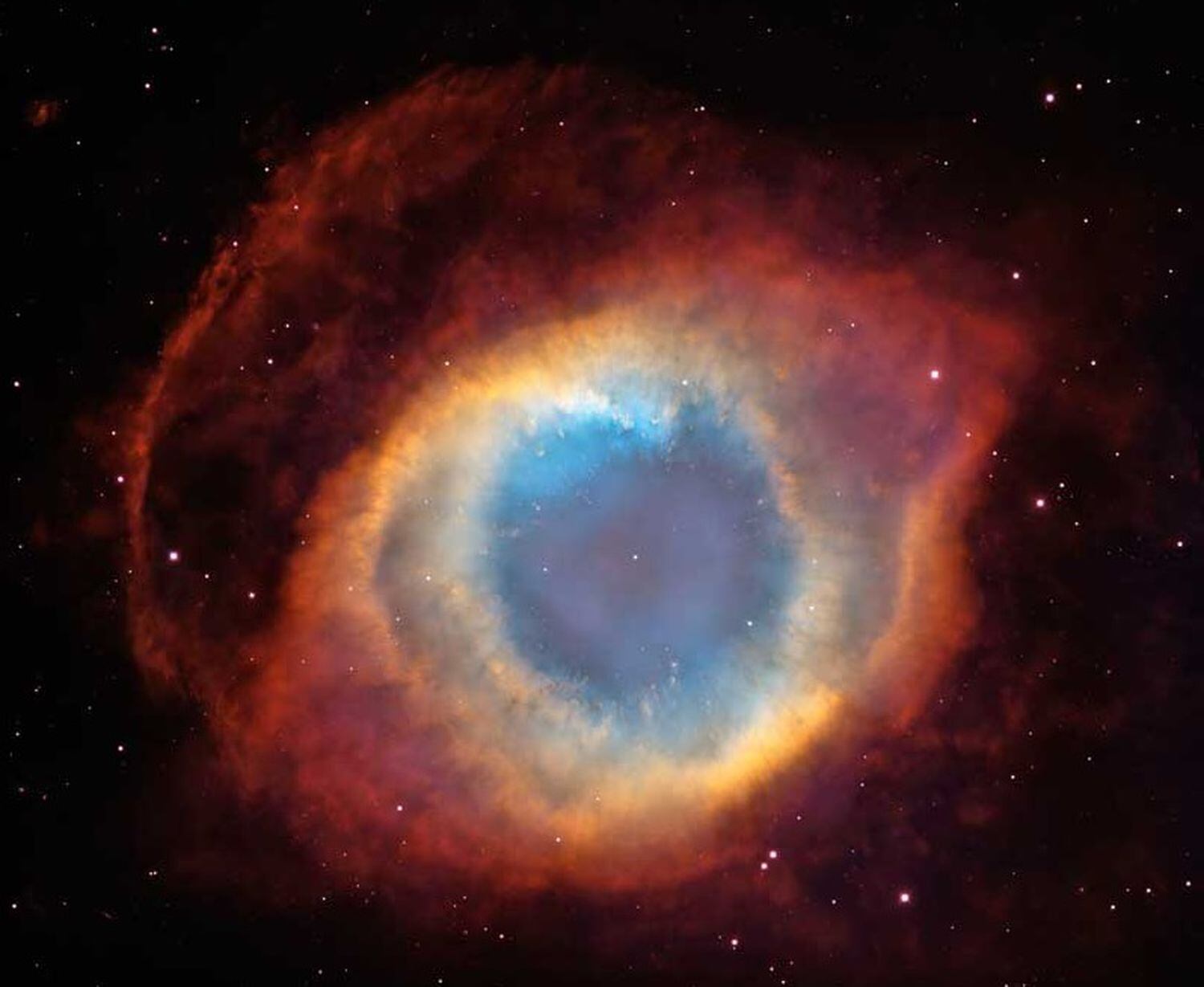 La Nebulosa de la Hélice, la nube de polvo y gas que queda de una estrella similar a nuestro Sol.