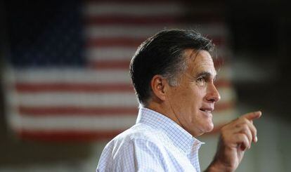 Mitt Romney durante el mitin en Avon Lake (Ohio).