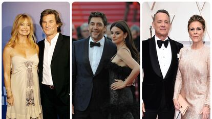 Goldie Hawn y Kurt Russel; Javier Bardem y Penélope Cruz y Tom Hanks y Rita Wilson.