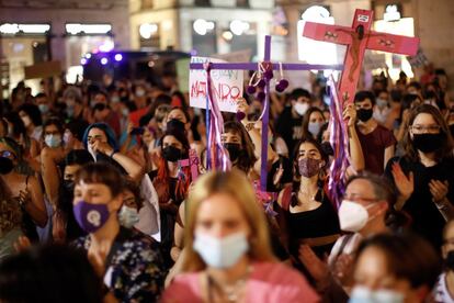 Manifestación en Barcelona contra los asesinatos machistas, el pasado 11 de junio.