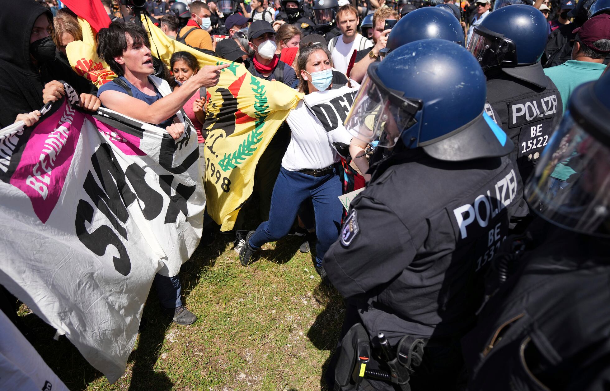 Protestas contra el G-7 este sábado en Múnich.