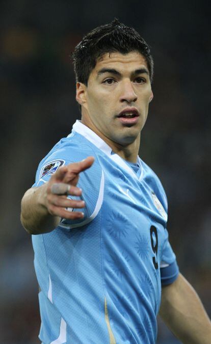Luis Suárez, durante un partido con la selección de Uruguay
