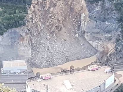 Imagen del desprendimiento que ha cortado el acceso a Andorra desde España.