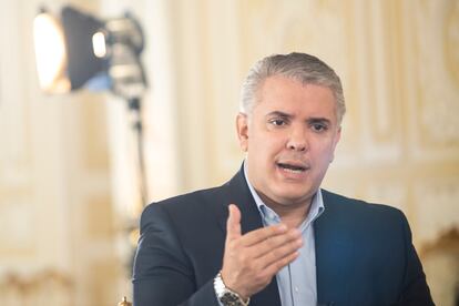 El presidente Iván Duque en el Palacio de Nariño.