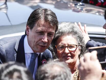 El primer ministro italiano,  Giuseppe Conte en la fiesta de la Rep&uacute;blica en Roma