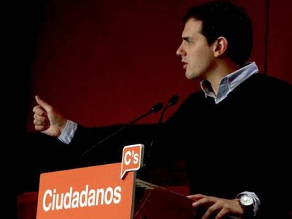 Albert Rivera, esta ma&ntilde;ana en Barcelona.