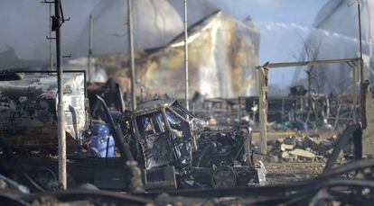 Los destrozos causados por la explosión en Paranagua.