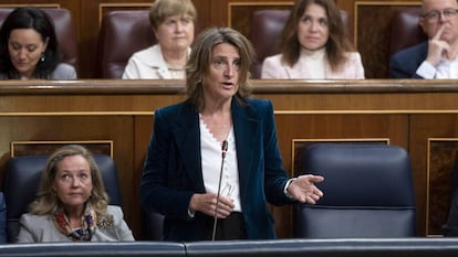 La vicepresidenta tercera y ministra para la Transición Ecológica y el Reto Demográfico, Teresa Ribera. Europa Press