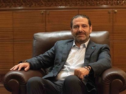 Saad Hariri, este miércoles durante la entrevista en su casa de Beirut.