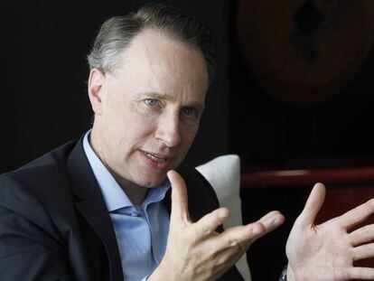 Thomas Buberl, consejero delegado de AXA, durante la entrevista en Madrid.