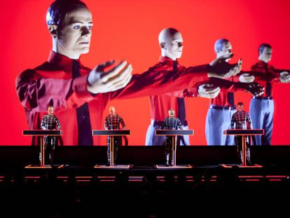 Kraftwerk, durante un concierto en julio de 2014 en Trencin (Eslovaquia).