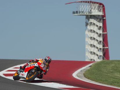 Marc M&aacute;rquez rueda en el trazado de Austin.