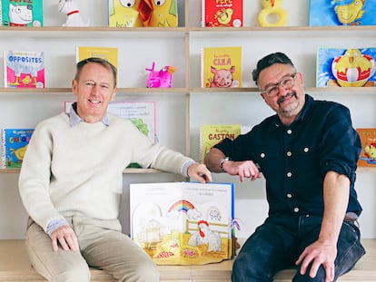 Ant Parker y Nick Denchfield, autores de los libros del pollo Pepe.