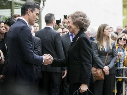 El president Sánchez i la reina Sofia al funeral de Montserrat Caballé.