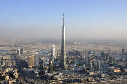 Vista aérea del Burj Dubai, el edificio más alto del mundo.