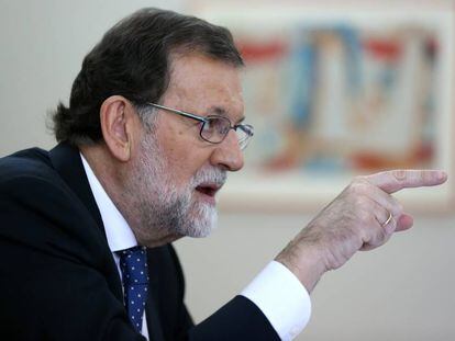 El president del Govern espanyol, Mariano Rajoy, durant l'entrevista.