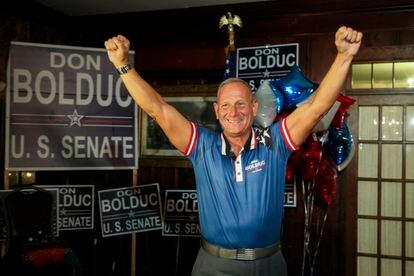 Don Bolduc, candidato al Senado por New Hampshire, durante la noche de las primarias, el pasado martes 13 de septiembre.
