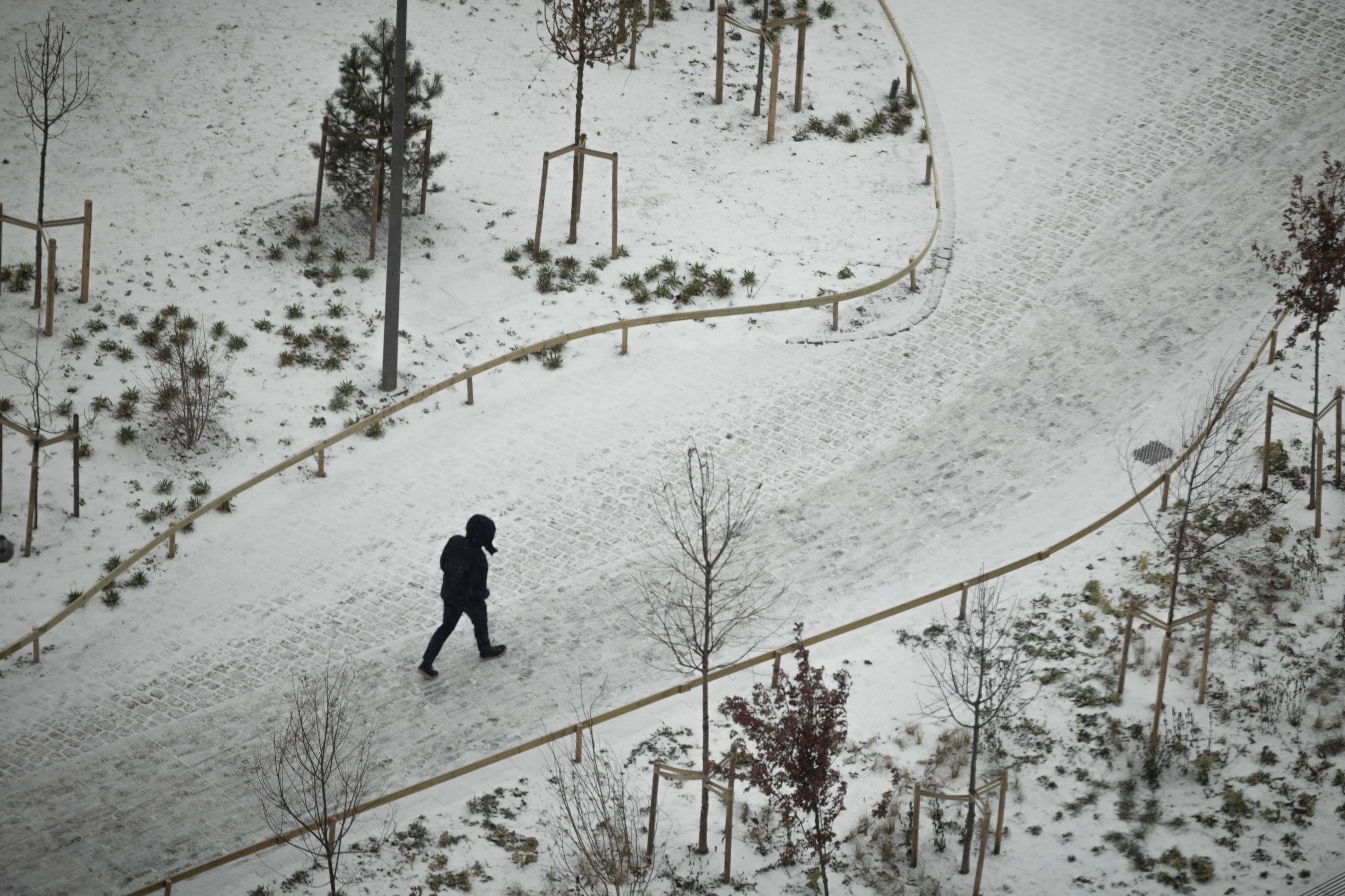 Zonas nevadas en el centro de la ciudad de Oslo. 