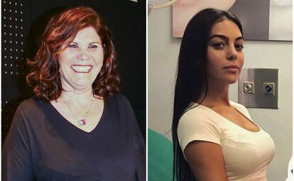 La madre de Cristiano Ronaldo, Dolores Aveiro, y la novia del futbolista, Georgina Rodríguez.