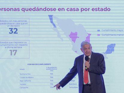 El presidente de México, Andrés Manuel López Obrador, en rueda de prensa el 24 de abril.