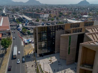 Vista aérea del Museo Interactivo Infantil y Juvenil, Yancuic, ubicado en la alcaldía Iztapalapa en Ciudad de México.