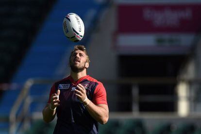 Chris Robshaw, en un entrenamiento de Inglaterra.