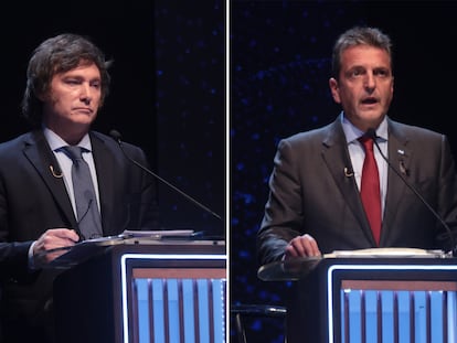 Javier Milei y Sergio Massa, durante el debate del pasado 1 de octubre.