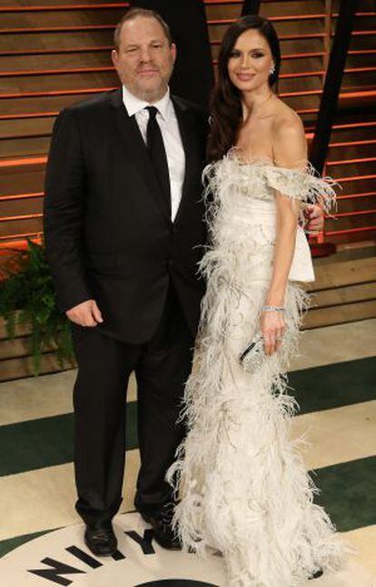 La diseñadora Georgina Chapman y su marido el productor Harvey Weinstein.