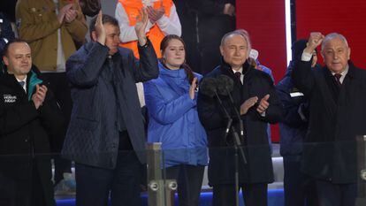 Putin, en el acto en la Plaza Roja de Moscú.