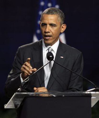 Obama, durante la conferencia de prensa en San José.