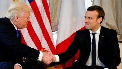 El presidente de EE UU, Donald Trump, y su homólogo francés, Emmanuel Macron.