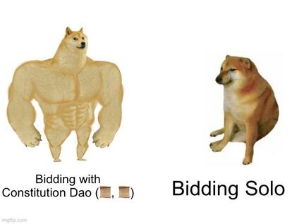 "Bidding with ConstitutionDAO // Bidding alone"