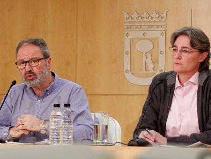 La primera teniente de alcalde del Ayuntamiento de Madrid, Marta Higueras, y el concejal de Seguridad, Javier Barbero.