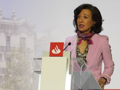 Ana Botín, durante la junta de accionistas de Santander de 2020.