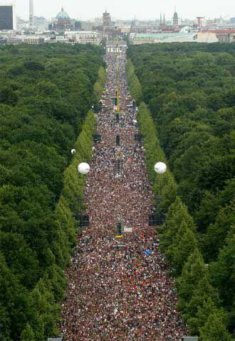 Panorámica del Live 8 en Berlín, que reunió a unas 150.000 personas.