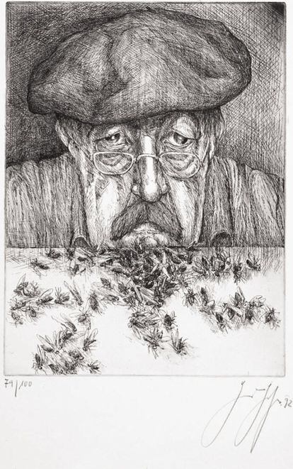 Autorretrato de Günter Grass.