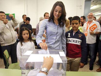 Inés Arrimadas votando el pasado domingo.