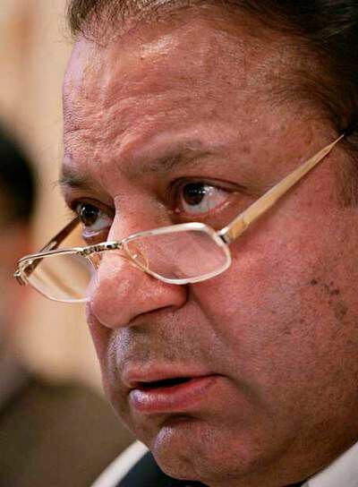 El ex primer ministro paquistaní Nawaz Sharif, el lunes en su casa de Lahore.