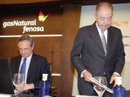 Rafael Villaseca, consejero delegado de Gas Natural Fenosa, y Salvador Gabarró, presidente de la compañía.