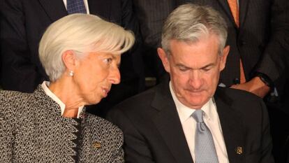 Christine Lagarde  y Jerome Powell, presidentes del BCE y la Fed, respectivamente.