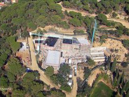 Las obras de la mansión vistas desde el aire.