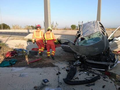 Accidente de tr&aacute;fico en Valencia.
 