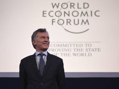 El presidente Mauricio Macri abre el Foro Económico Mundial sobre América Latina, celebrado en Buenos Aires.
