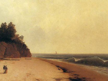 Coast Scene with Figures (Beverly Shore), óleo de 1869 de John Frederick Kensett.