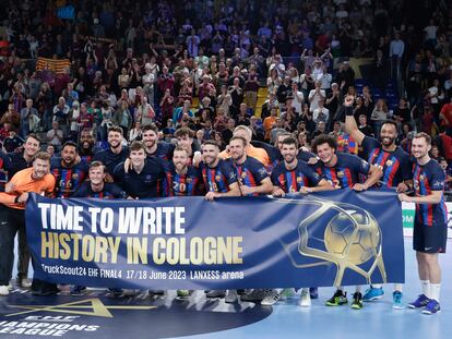 Así festejó el triunfo y el pase a la Final Four de Colonia el equipo azulgrana.