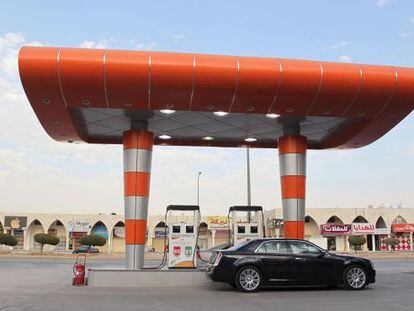 Una gasolinera en Riad, Arabia Saudí.