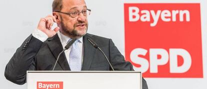Martin Schulz, candidato socialdemócrata a la cancillería alemana, en un mítin en Baviera.
