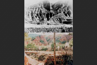 Cambio del paisaje de Ademuz (Valencia). La foto de arriba es de 1927, la de abajo, de 1994.