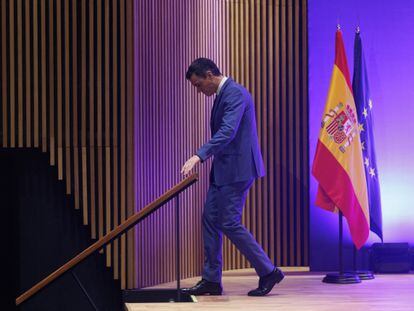 Pedro Sánchez, en el acto ‘El futuro de la autonomía estratégica de la UE’, celebrado el lunes en Madrid.